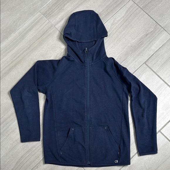 Gap Kids Vintage Soft Logo Zip Hoodie Navy Blue Hooded Zip-Up Jacket - Picture 1 of 5